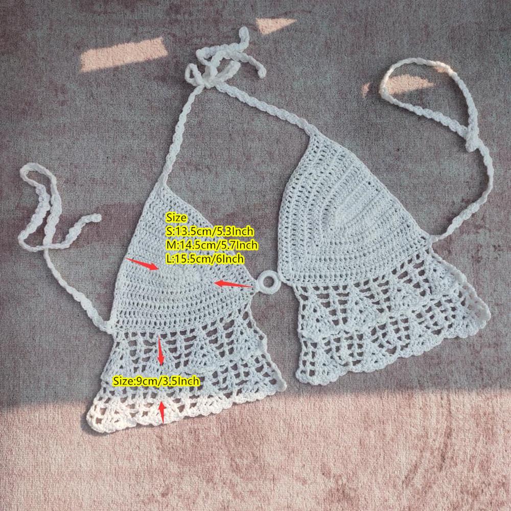 Handmade Crochet Bikini Top with Chest Pads