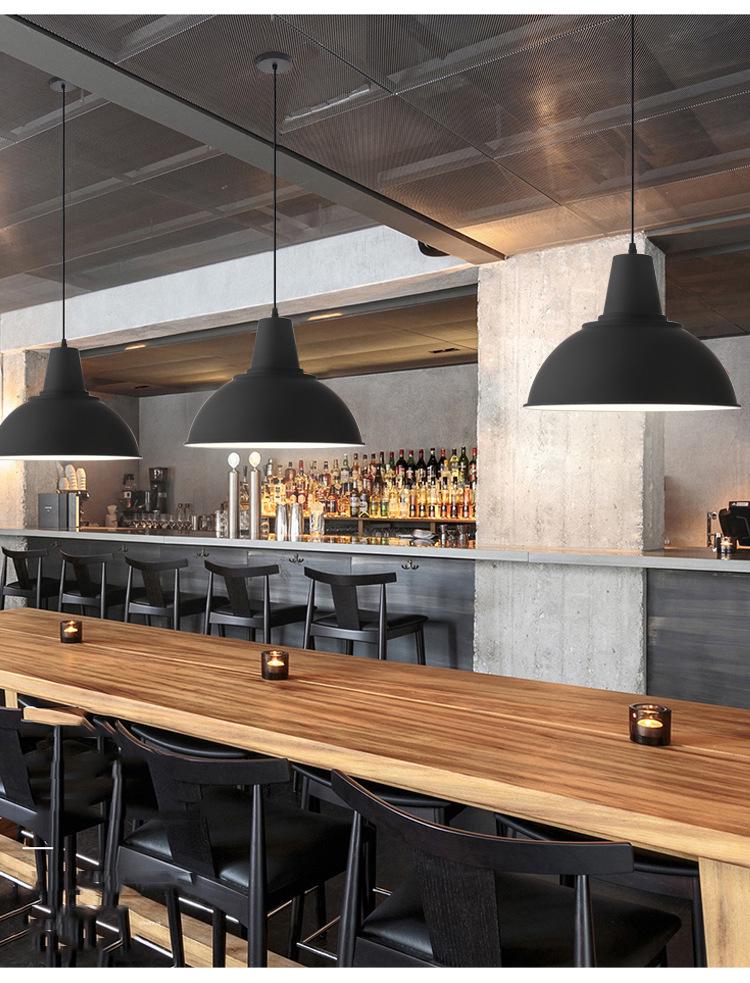 Retro Industrial Wrought Iron Pendant Lamp - Minimalist Style for Bars, Hotels, and Restaurants