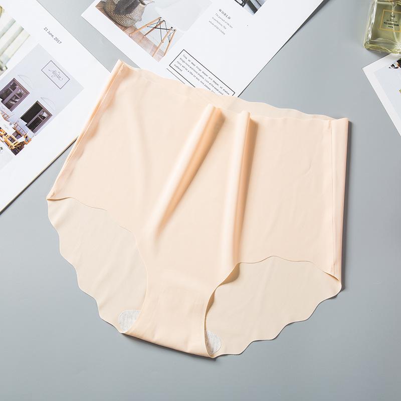 Ice Silk Seamless Ultra-Thin Wavy High Waist Plus Size Women's Breathable Triangle Panties