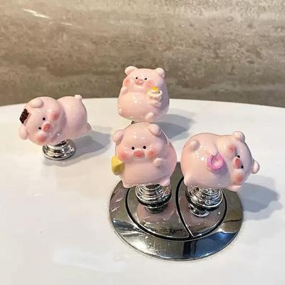 Cute 3D Pig Toilet Presser Long Nail Protector Multi-useful Toilet Press Button Home Decor Toilet Press Tool Bathroom
