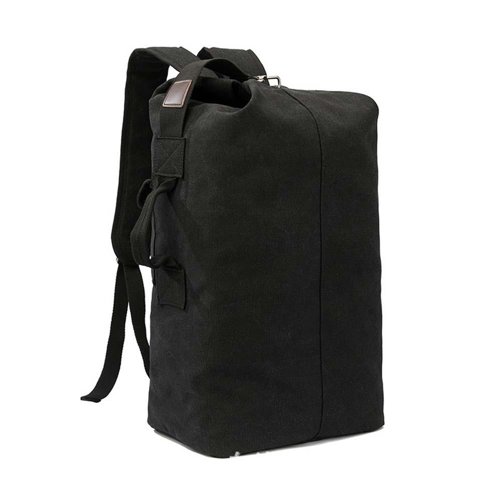 Elegant Vintage Canvas Rucksack Solid Color Folding Multi-pockets Design Backpack Multi-purpose Daypack