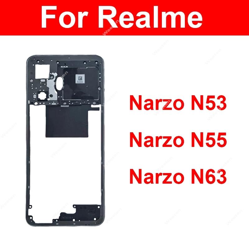 Middle Frame Housing For Realme Narzo N53 N55 N63 4G Middle Housing Holder Middle Frame Housing Cover Replacement