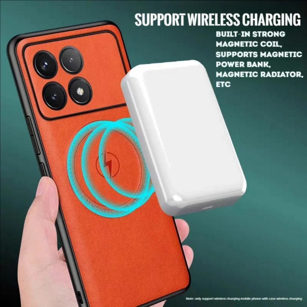 Luxury Premium Leather Case for Xiaomi POCO 7 Ultra Pro Business Cover for Xiaomi POCO F6 F5 Pro Magnetic Charging Back Fundas
