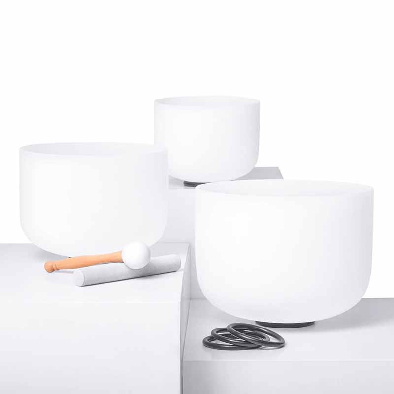Crystal White Singing Bowl Professional Percussion Spiritual Meditation Singing Bowls Percussion Instruments Sound Healing