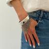 Trendy Geometric Metal Bead Bracelet with Stylish Tassels Details Dangling Charm Handchain For Daily Wear