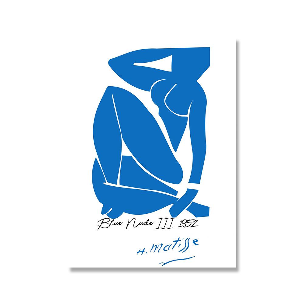 

Синие ню постеры абстрактная живопись на холсте французский Анри Матисс HD печать настенная картина для гостиной украшение дома 60x80cm No Framed