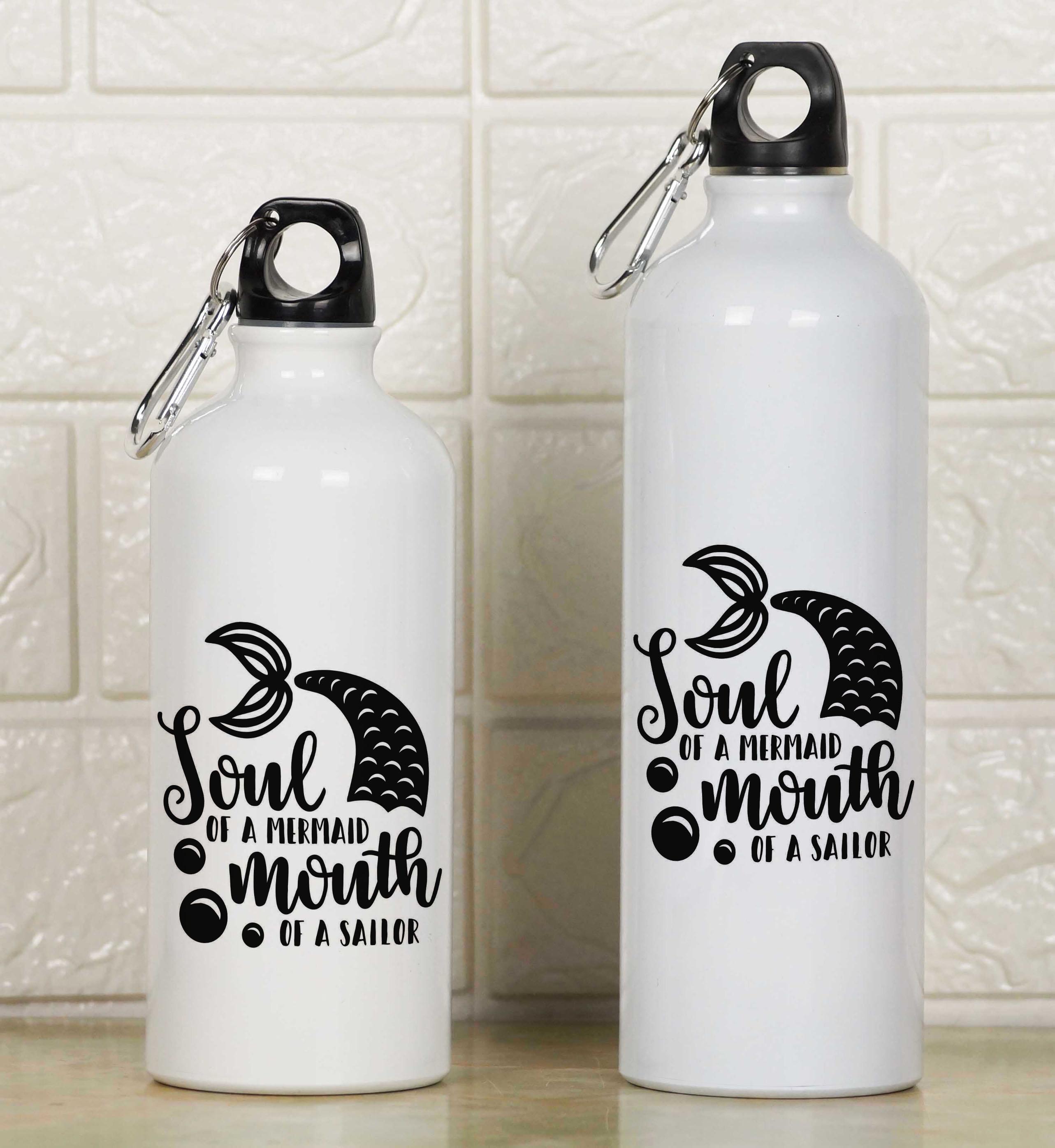 

Printtoo Алюмінієва дитяча пляшка з карабіном для подорожей із принтом дельфіна 650ml/21.9oz білий