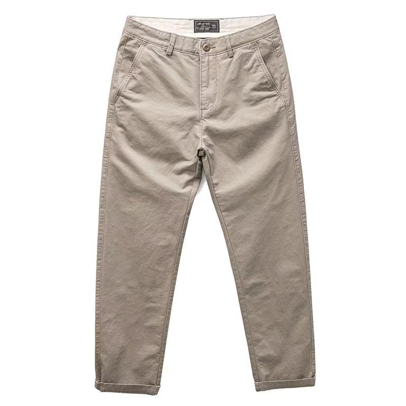 Dicke, schwere, schmale und gerade Freizeithose für Herren für Frühling und Herbst – verwaschene Trendhose im amerikanischen Stil