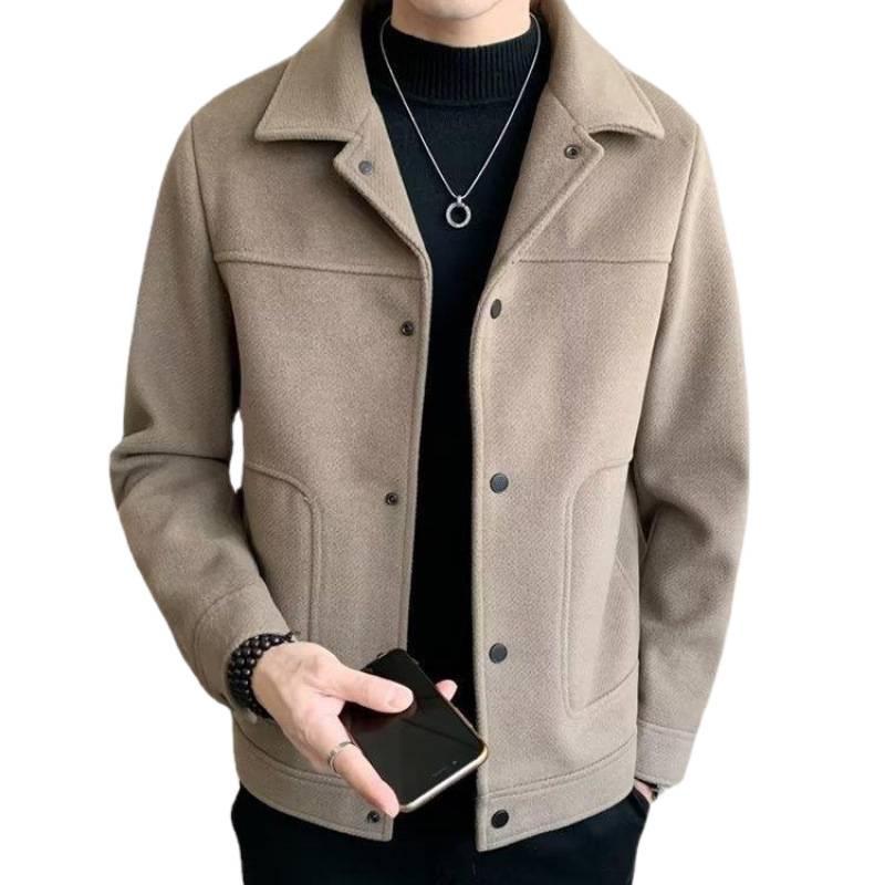 Men's Khaki and Black Casual Loose Thin Jacket for Spring and Autumn