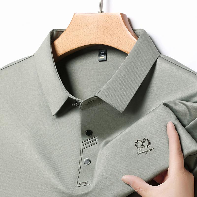 

Men s Polo Shirt Lapel T-Shirt Summer Cool Letter Embroid Short Sleeve High End Casual Office Business Menswear L