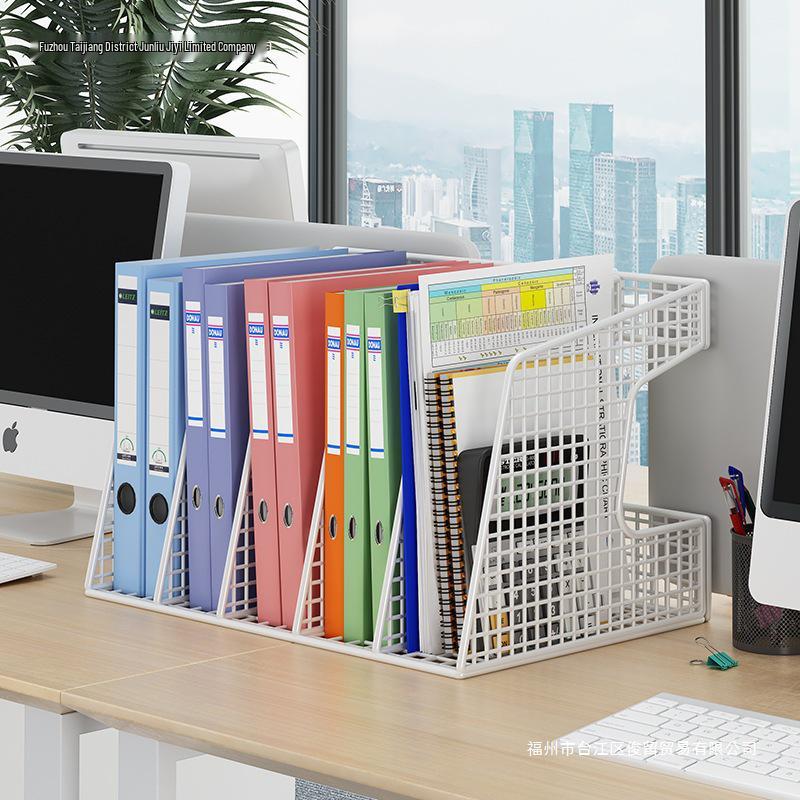 Metal Desktop File Holder Storage Rack: Complete Set for Office Organization
