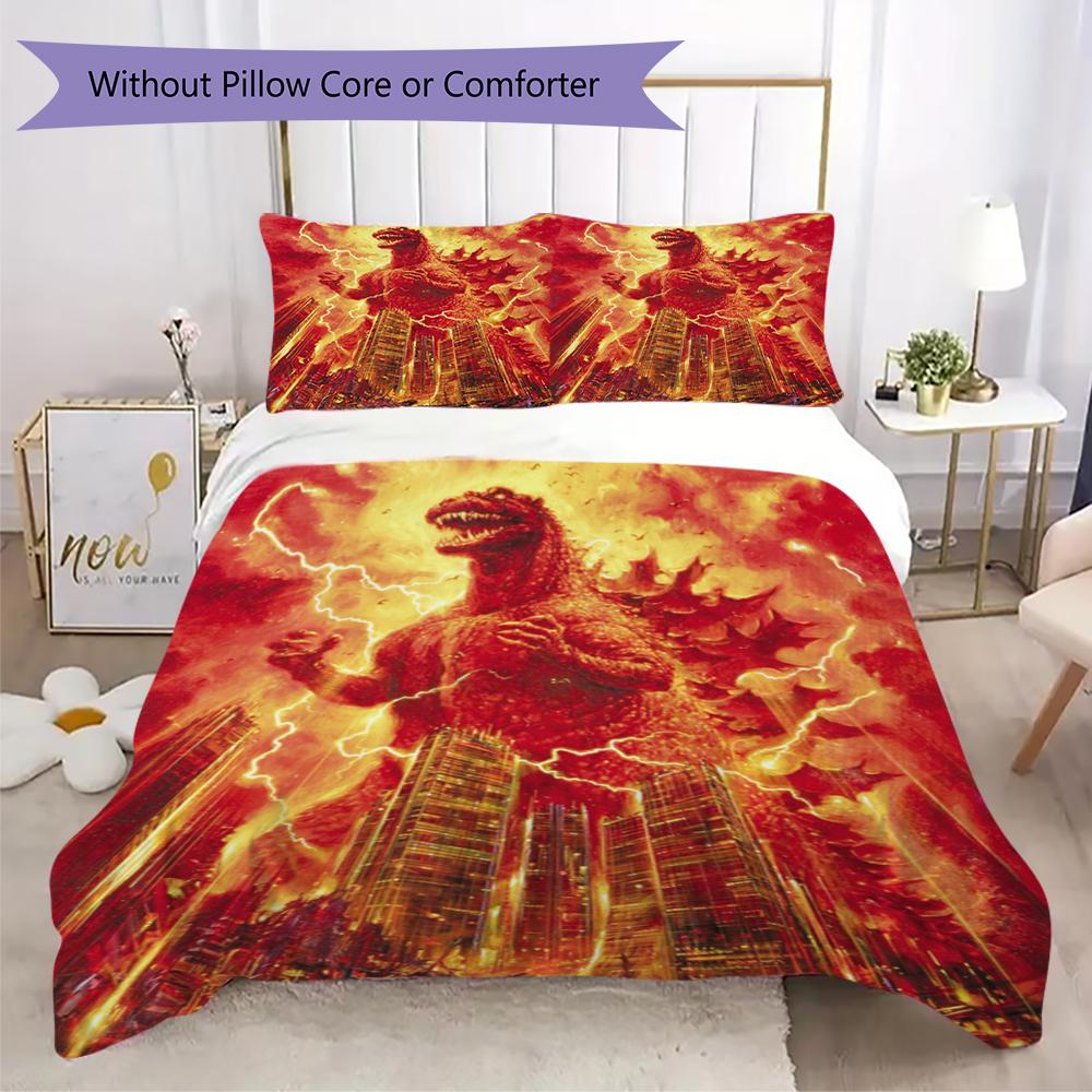 Giant Monster City Attack Bedding Without Core 1 Duvet Cover 2 Pillowcase Without Core Christmas Birthday Gift Bedding Set