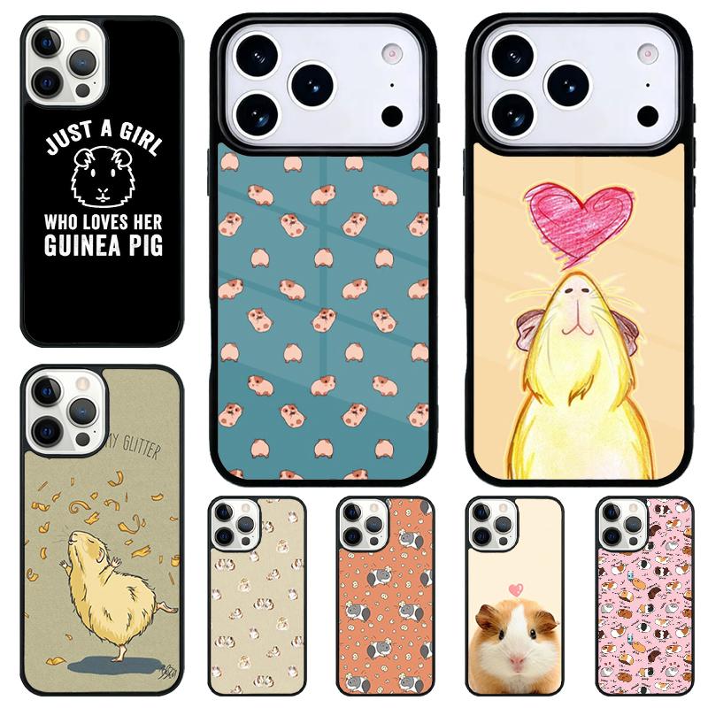 Cartoon Guinea Pig Soft Phone Case for iPhone 17 Air 16 15 11 12 14 13 Pro Max Shockproof Cover