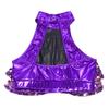 Girls Sleeveless Mock Neck Shiny Sequin Tiered Backless Crop Top Dance Performance Top