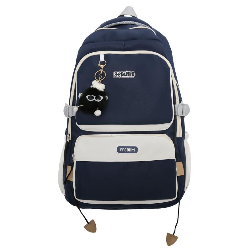 Men's Contrast Color Backpack Women's Large Capacity Backpack Student Schoolbag