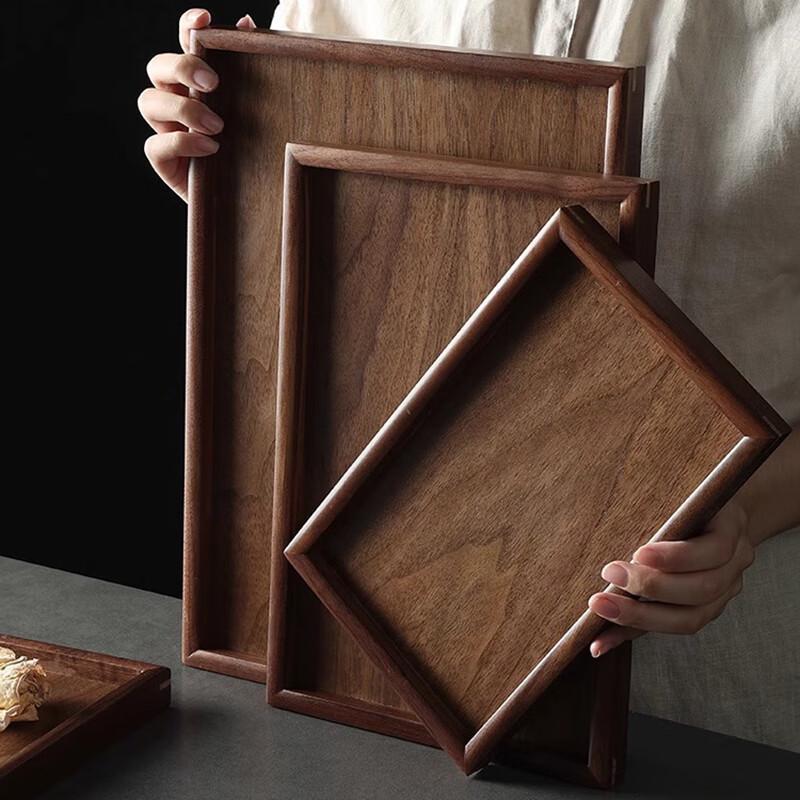Black Walnut Wood Rectangular Serving Tray