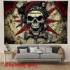 Pirate Skeleton and Treasure Digital Printing Polyester Wall Tapestry Suitable for Use Living Rooms Bedrooms Offices Bars Party
