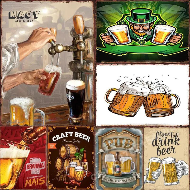 Bier Marke Blechschild Vintage Metallplatte Retro Blech Poster Heim Dekoration Bar Club Man Cave Wanddekor Ästhetische Bilder Mura