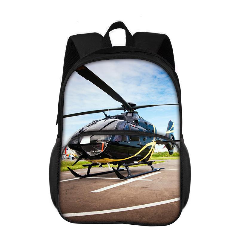 Helikopteres új, kerek elejű, nagy kapacitású, mechanikus nyomtatású hátizsák a legjobb születésnapi ajándék iskolás fiúknak és lányoknak