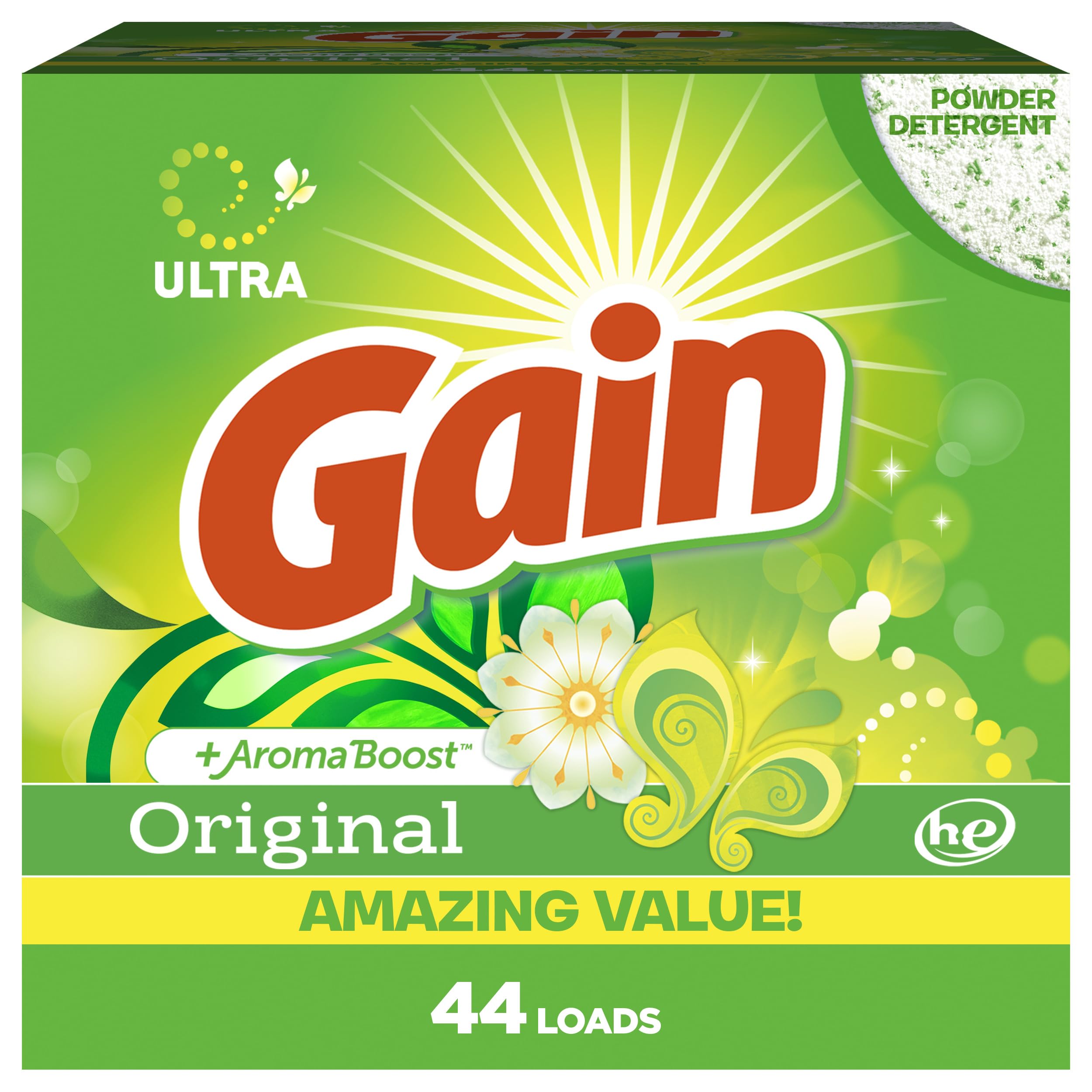 

Gain Original Powder Detergent 45oz 40 (Approx. Loads)
