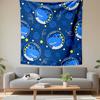 Blue Dinosaur Space Adventure Pattern Patterned Tapestry Decorative Wall Hanging, Home Bedroom Living Room Decor