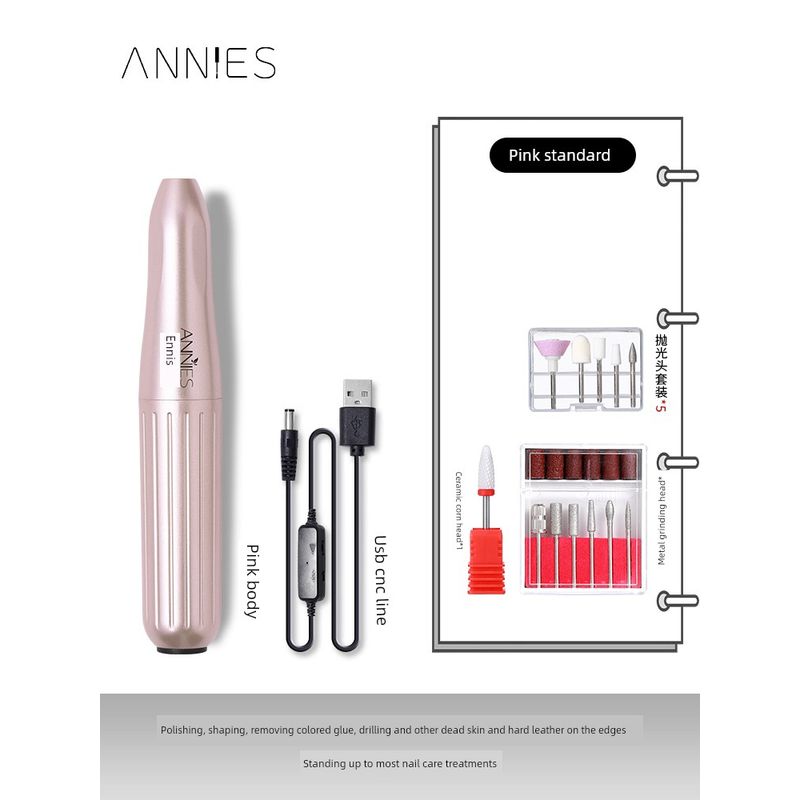 

Ennis Electric Nail Polisher, Small Portable Household Pen-Style Nail Polishing and Dead Skin Removal Tool Pink Standard