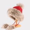 Plush knitted hat women's winter plush thickened imitation fur wool hat cute hairball ear hat