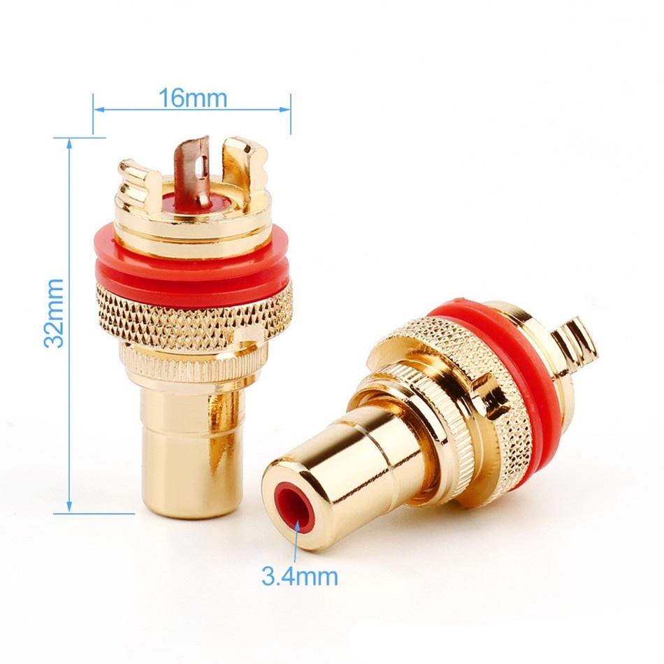 Audiophile RCA Jack Plug Copper Rhodium/Gold Plated CMC RCA Socket for Speakers Terminals Audio Wire Connectors Panel RCA Female
