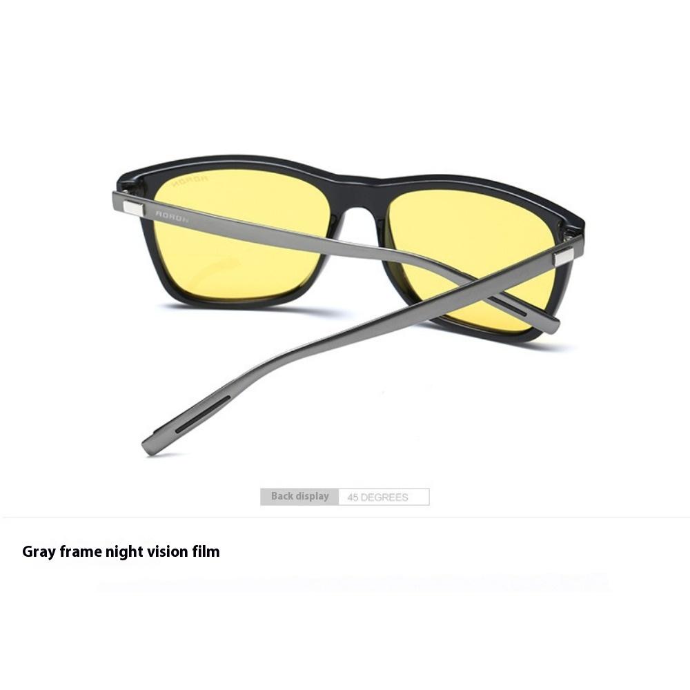 aoron Polarisierte Sonnenbrille für Herren und Damen Aluminium-Magnesium-Brillenbügel Sonnenbrillenbox Fahrsonnenbrille Nachtsicht