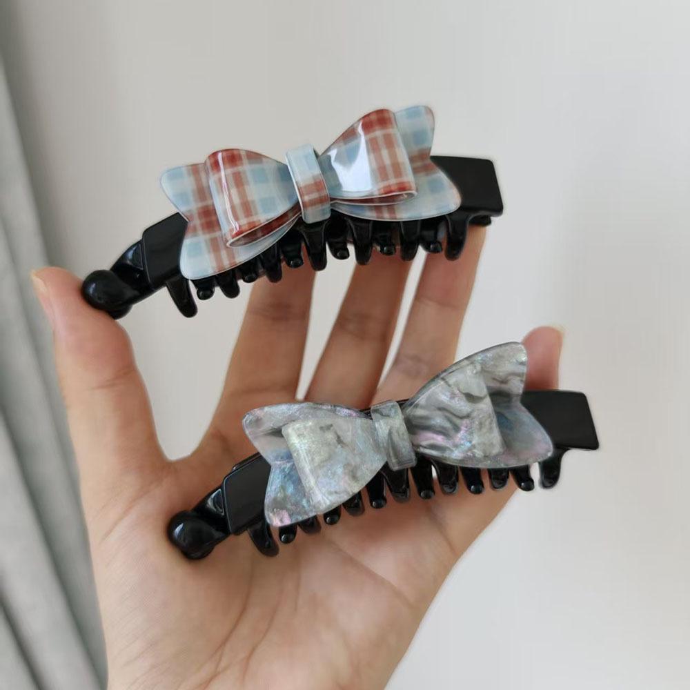 Korean Trendy Striped Bow Hair Clip for Girls