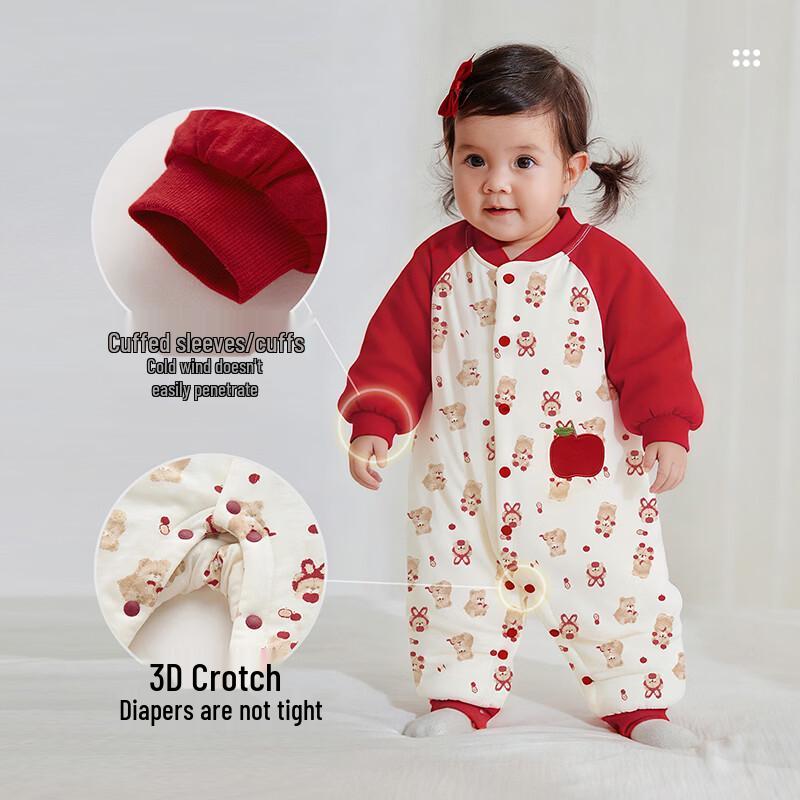 Labby Baby Padded Festive Red Jumpsuit