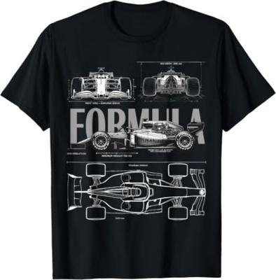 2026 Racing Car Blueprint Silhouette Graphic Unisex Short Sleeve T-Shirt