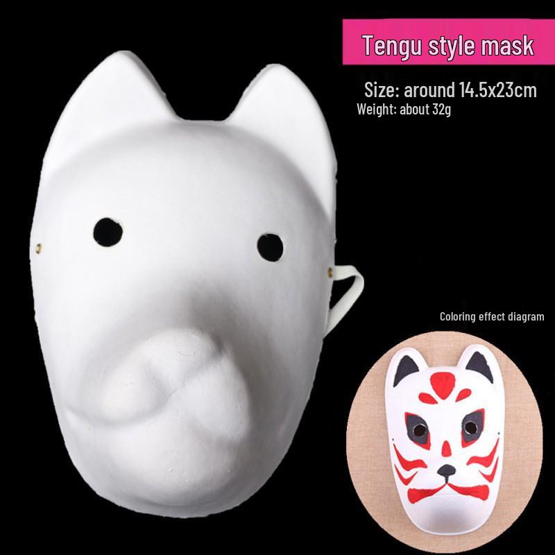 Hand-Painted Ball Face Mask: DIY Paper Pulp Animal Mask for Men & Women, Peking Opera Style