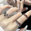 Personalized Fashion Irregular Flame Open Ring Personalized Dark Style Women's Geometric Jewelry Accessories Wholesale