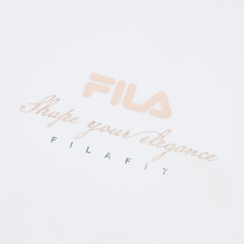 Fila Fitness Versatile Comfortable Casual Sports Simple Skin-Friendly Short Sleeve T-Shirt Women T-Shirts Jade-White A11W521107F-WT