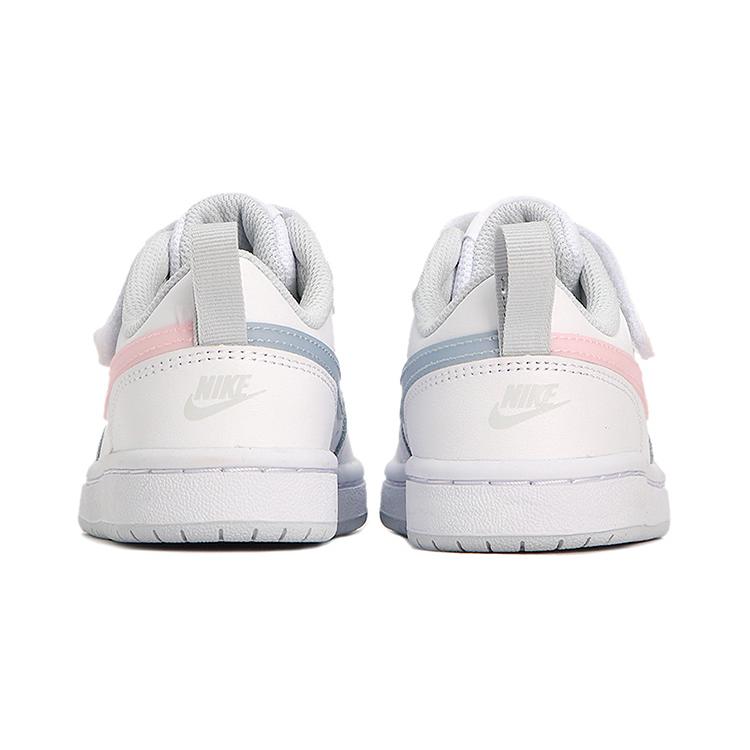 Nike Court Borough Slip Resistant Cushioning Abrasion Resistant Low top Kids' Skateboarding Shoes White Pink Blue DD3022-100