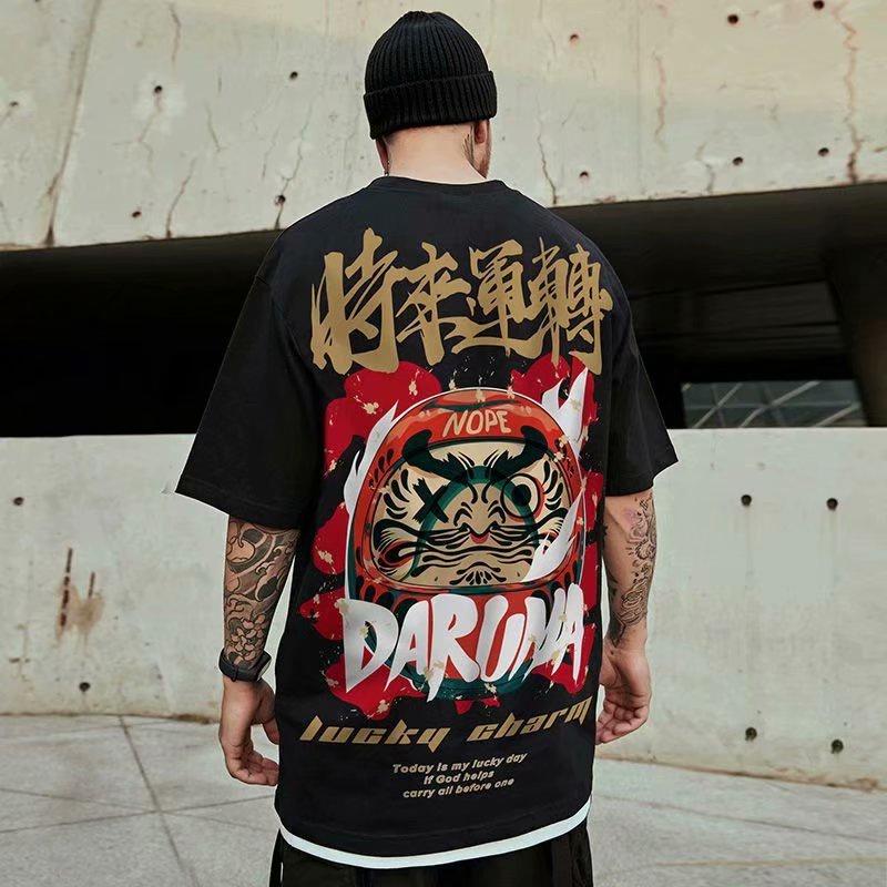 

M-8XL Korean Loose Time Flies Damo Bulbasaur Print T-shirt with Round Neck Cotton Soft Casual Men Versatile Couple Outfit 4XL