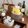 Nordic Style Plush Cartoon Dog Shape Napkin Boxes Solid Color Issue Bag Thread Napkin Holder Tissue Bag Storage Napkins