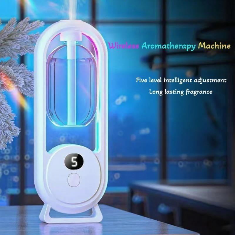Digitaler Aromatherapie-Diffusor mit Stimmungslicht 1000mAh Auto-Spray 5 Modi Timer Luftbefeuchter für Schlaf Ätherischer Öl-Diffusor 50ml