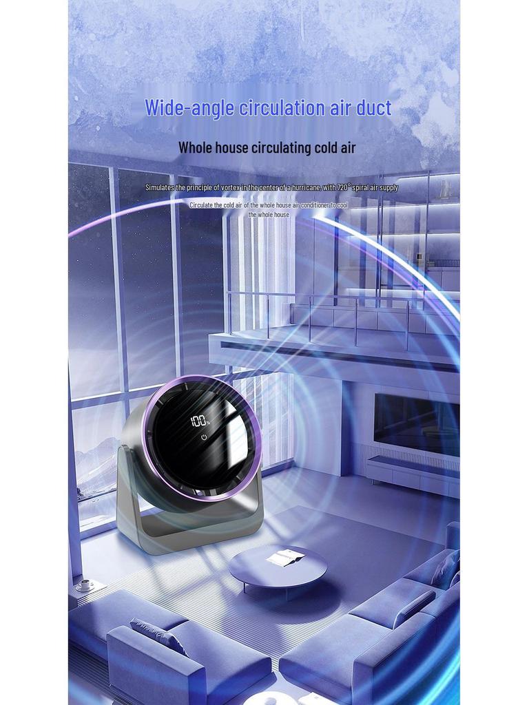 New Desktop & Wall-Mounted Fan with Digital Display - Large Airflow for Dorm, Office, and Home