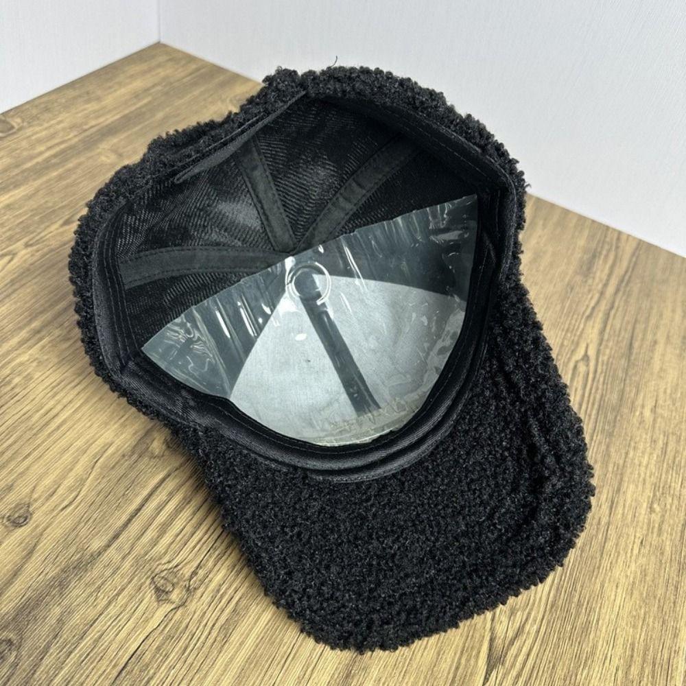 Fashion Plush Baseball Hat Women Couple Cap New Lamb Wool Baseball Cap