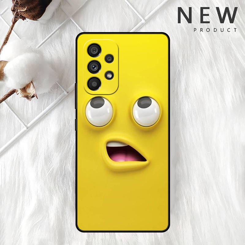 Cute Cartoons Funy Face Case For Samsung Galaxy A54 A52 A14 5G A53 A12 A13 A71 A23 A34 A33 A21s Phone Cover