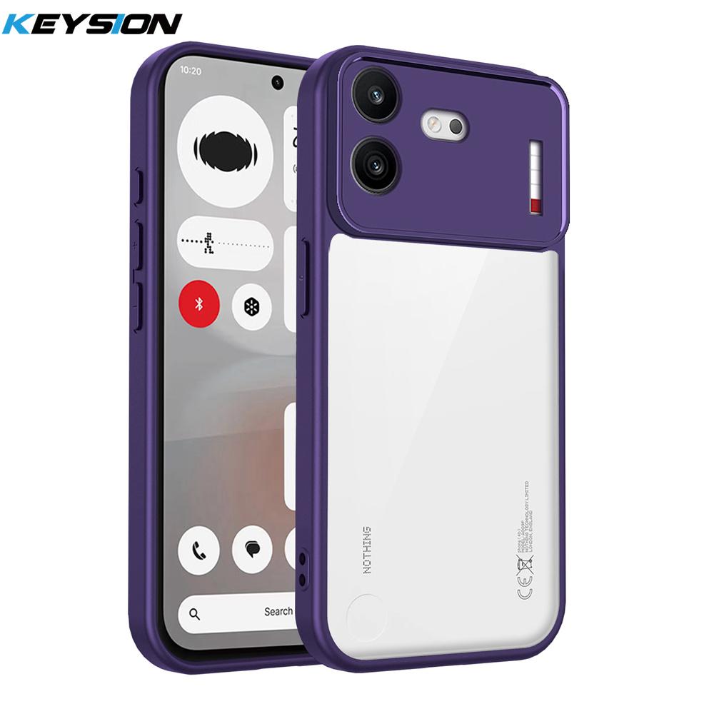 KEYSION Transparent Phone Case for Nothing Phone 4B Soft Silicone+PC HD Clear Shockproof Phone Back Cover for Nothing Phone 4b