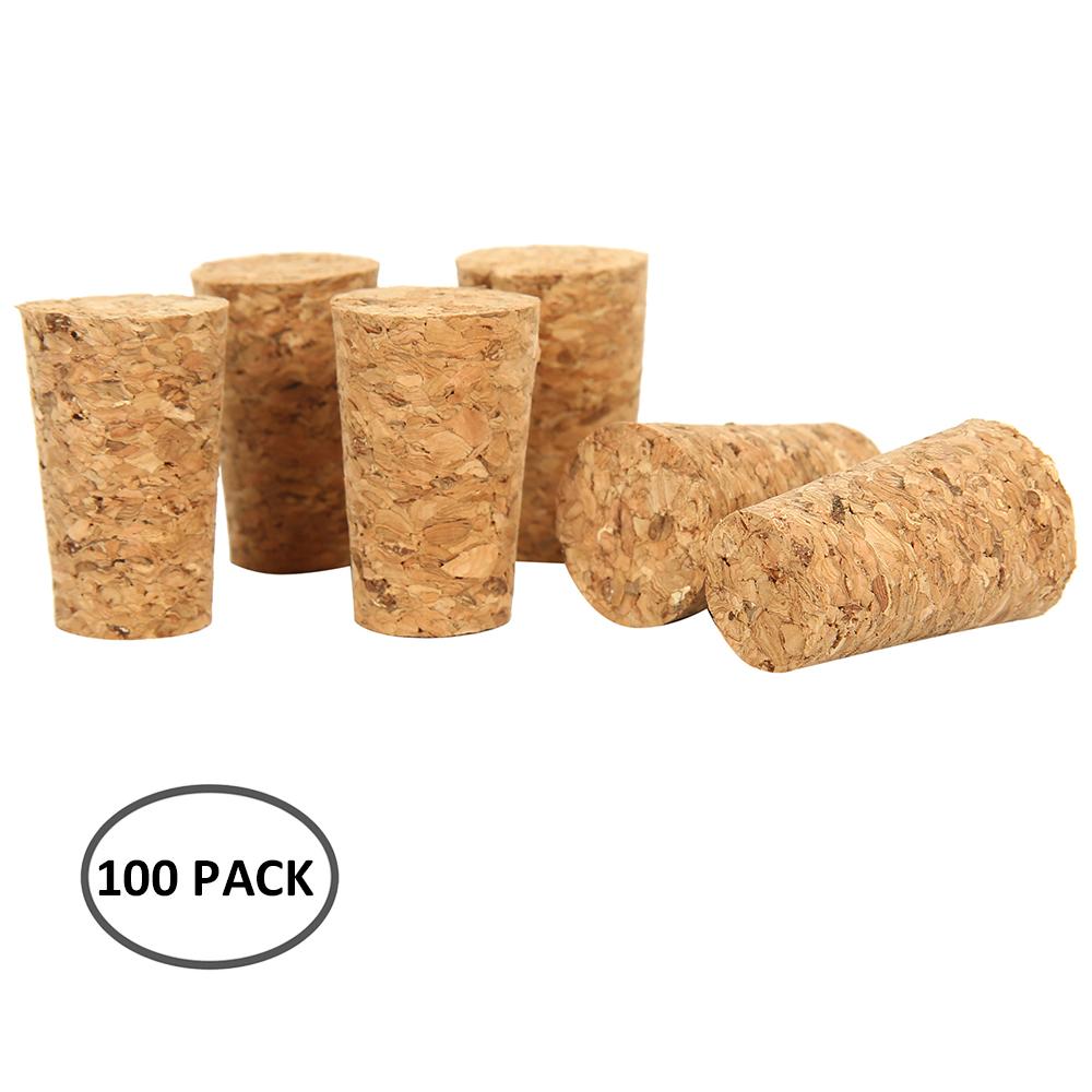 100Pcs Tapered Wine Cork Reusable Natural Wood Corks Portable Sealing Wine Stopper For Wine Bottle Keeper Kitchen Accessories