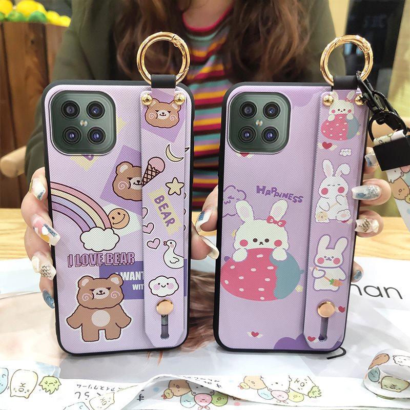 Dirt-resistant Waterproof Phone Case For Cubot C30 Wristband Cute Kickstand Phone Holder Wrist Strap Protective Durable