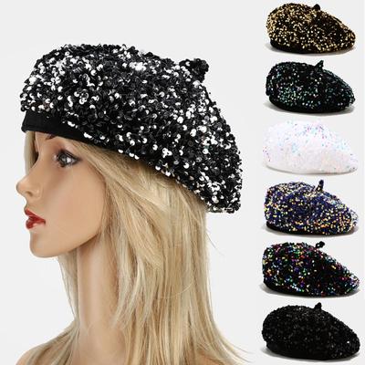 Autumn And Winter Sequins  Cap Thermal Warm Outdoor Women Adult Hat
