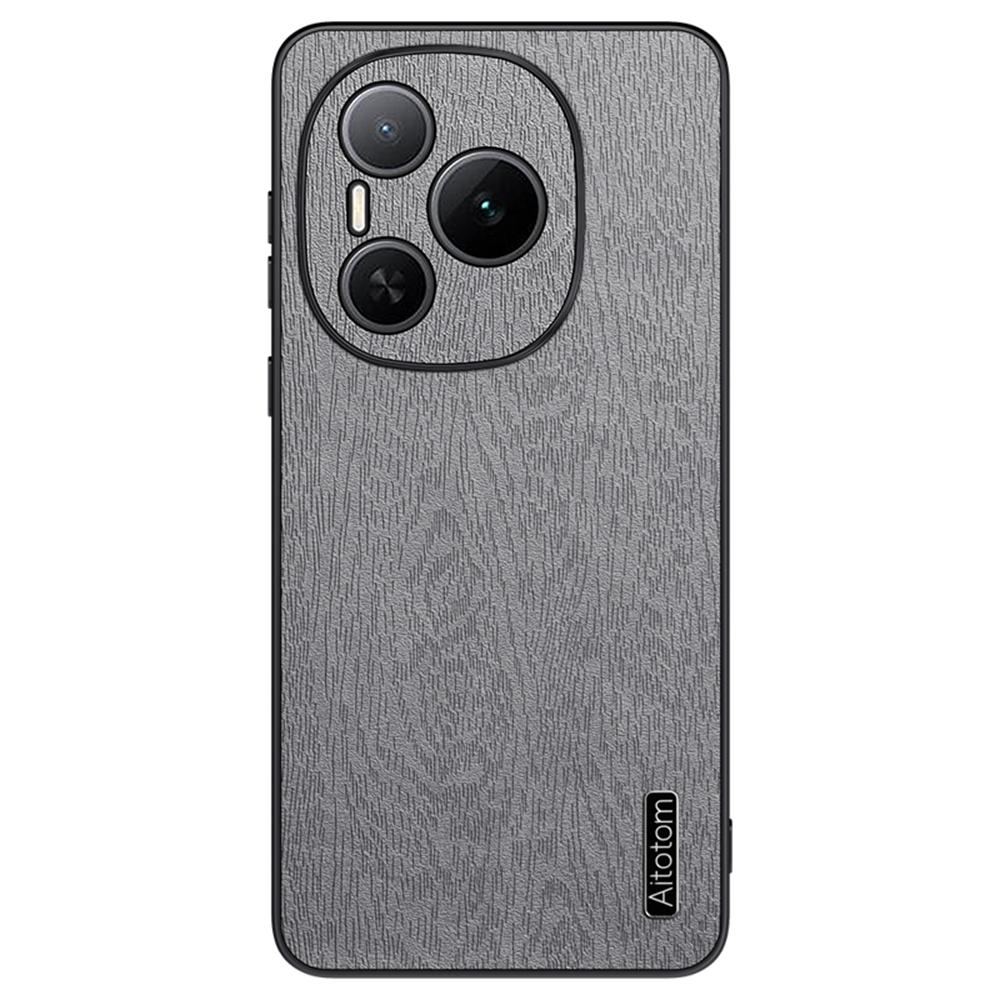 Für Honor Power 5G Hülle Holzstruktur PU-Lederbeschichtet PC TPU Handyhülle