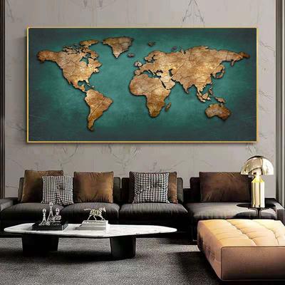 Moderne Wanddekoration, Kunst, Weltkarte, Leinwandmalerei, HD-Druck, Poster und Drucke, Leinwand-Wandkunst, Bilder, Wohnzimmer, Heimdekoration