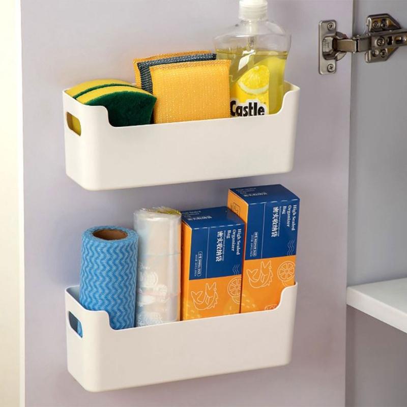 Set aus 3 Wandmontierten Aufbewahrungsboxen für Badezimmer Einfache Installation Kein Bohren Organizer Wasserdicht Küchenzubehörhalter