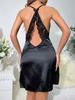 High-end quality European and American new sexy lace suspender pure desire nightdress seduces backless private room mood dress women